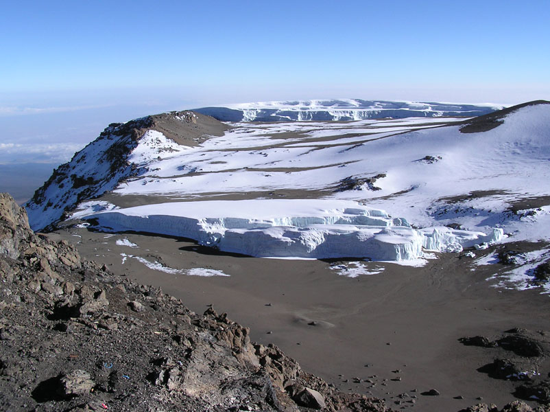 Kilimandscharo Gletscher – Eisfeld am oberen Kibo-Krater