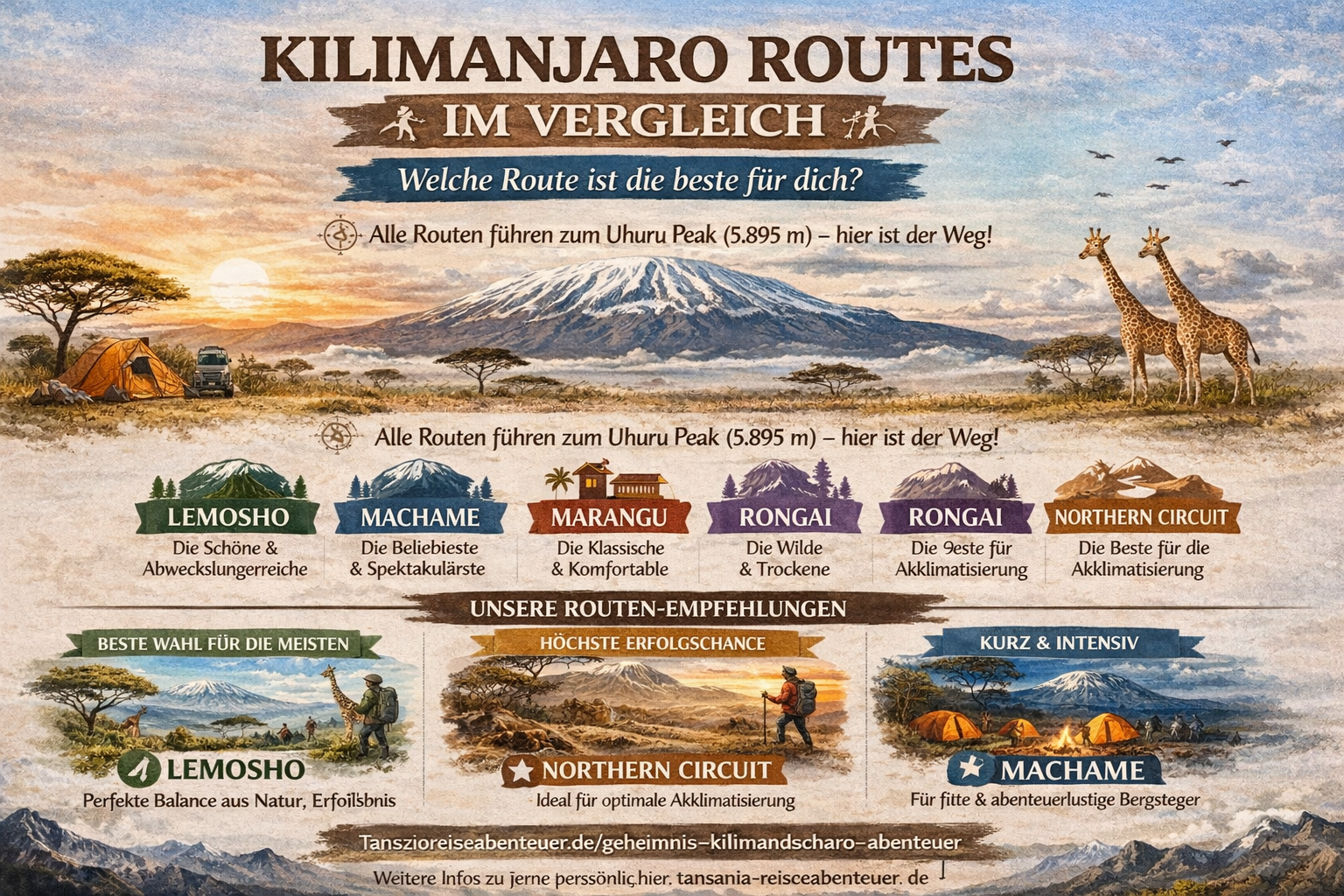 Kilimanjaro Routes Infographic Desktop