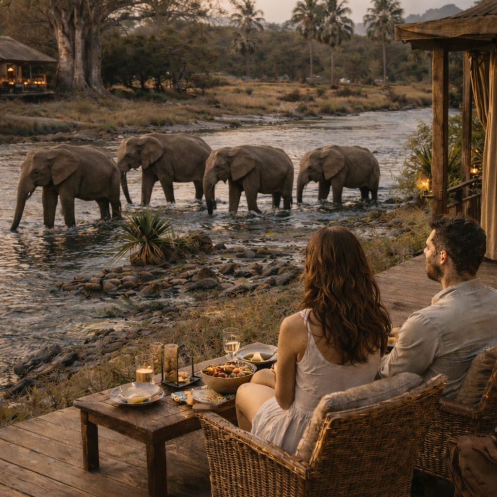 Romantische Safari für Paare auf dem Handy